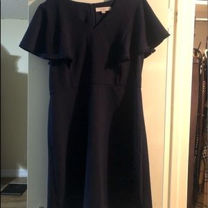Ann Taylor Loft Business navy short sleeve dress.
